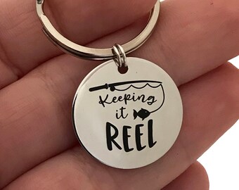 Dad gifts, dad gift, gifts for dads, gift for dad, small dad gift, fishermen gifts, fishing gifts, keeping it reel, keeping it reel keychain