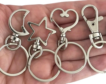 10pc keychains with clips, bulk key rings with clips, key ring with swivel clasp, custom keyrings, custom key rings, bulk wholesale keyrings