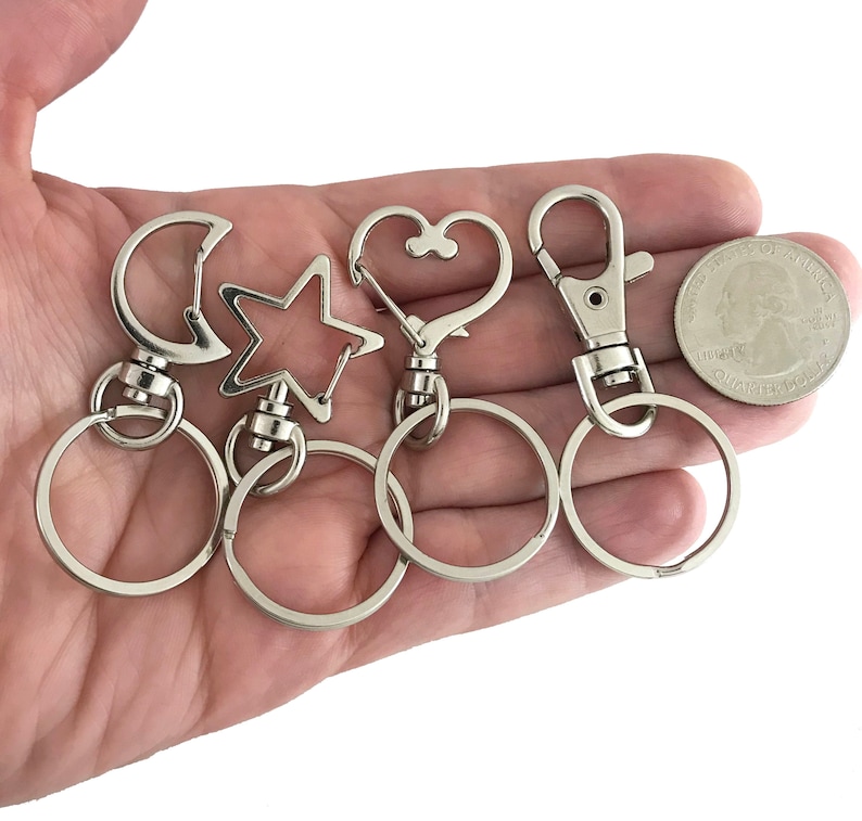10pc Keychains With Clips Bulk Key Rings With Clips Key Ring Etsy