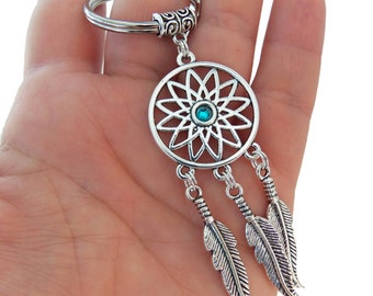 Dream catcher keychain, dreamcatcher key chain, dream catcher keyring, dream catcher accessories, dream catcher key ring, hipster indie gift