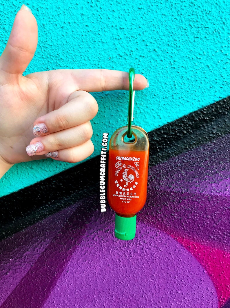 10 Sriracha bottle keychains, siracha bottle, bottle keychain, bulk stocking stuffers, bulk gifts, group gifts, group gift, stocking stuffer image 1