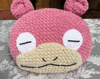 Sleepy Slow Buddy - Handmade Crochet Slowpoke Inspired Plushie