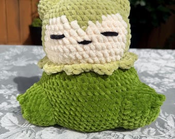 Sleepy Moss Bear - Handmade Crochet Snorlax Inspired Plush