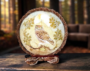 Little Owl Over Glastonbury Tor – Original Hand-Painted 20” Shaman Drum by professional English Artist Mark Hands ~Drum birthed 6th August.