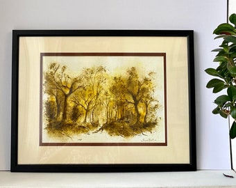 Original Signed Watercolour~ "Mellow Yellow Trees"