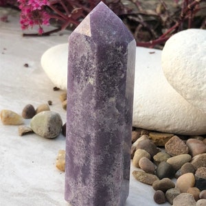 Lepidolite Crystal Polished Healing Point.