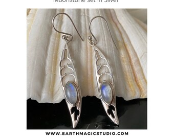 Moonstone Sterling Silver Earrings -to bring out the feminine