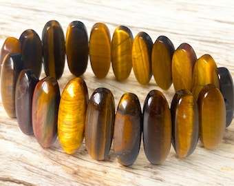 Tiger’s Eye Beaded Stretchy Bracelet -Protection  Confidence Bracelet –Grounding, Courage  Prosperity