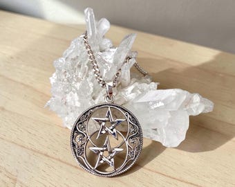 Sacred Union – 925 Sterling Silver Chalice Well & Double Pentagram Pendant
