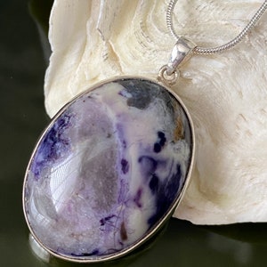 Charoite Crystal (Siberia Russia) 925 Sterling Silver Hand crafted Oval Pendant