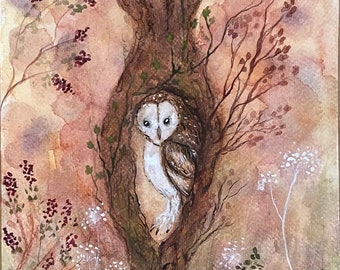 Mabon Goddess of Harvest watercolour original in Mount