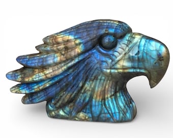Spectrolite Eagle Head Carving Vision, Protection & Spiritual Awakening – Labradorite Eagle Totem