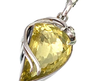 Lemon Quartz 925 Sterling Silver Pendant