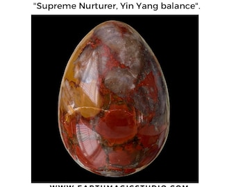 Large Jasper Polished Crystal Egg "Supreme Nurturer, Yin Yang balance".