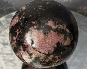 Rhodonite Crystal Sphere ( 65mm Diameter)