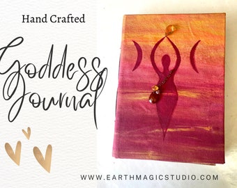 Hand Crafted Goddess Moon Journal Book.