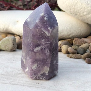 Lepidolite Polished Crystal Healing Obelisk Point
