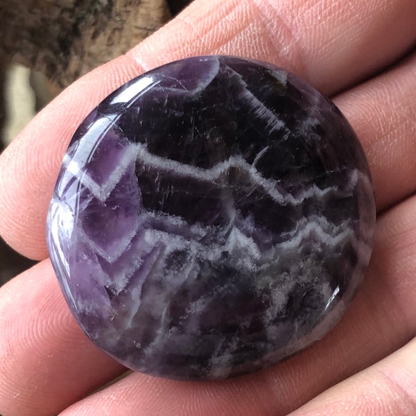 Brazilian Chevron Amethyst Palm Stone for Healing.