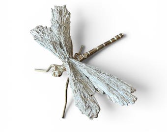 Silver Coated Kyanite Dragonfly-  A symbol of Transformation Intuition and Light