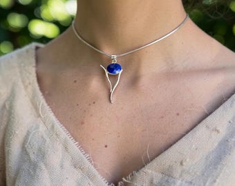 Celestial Wisdom – Faceted Lapis Lazuli Sterling Silver Pendant