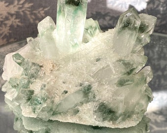 Green Chlorite Crystal Cluster