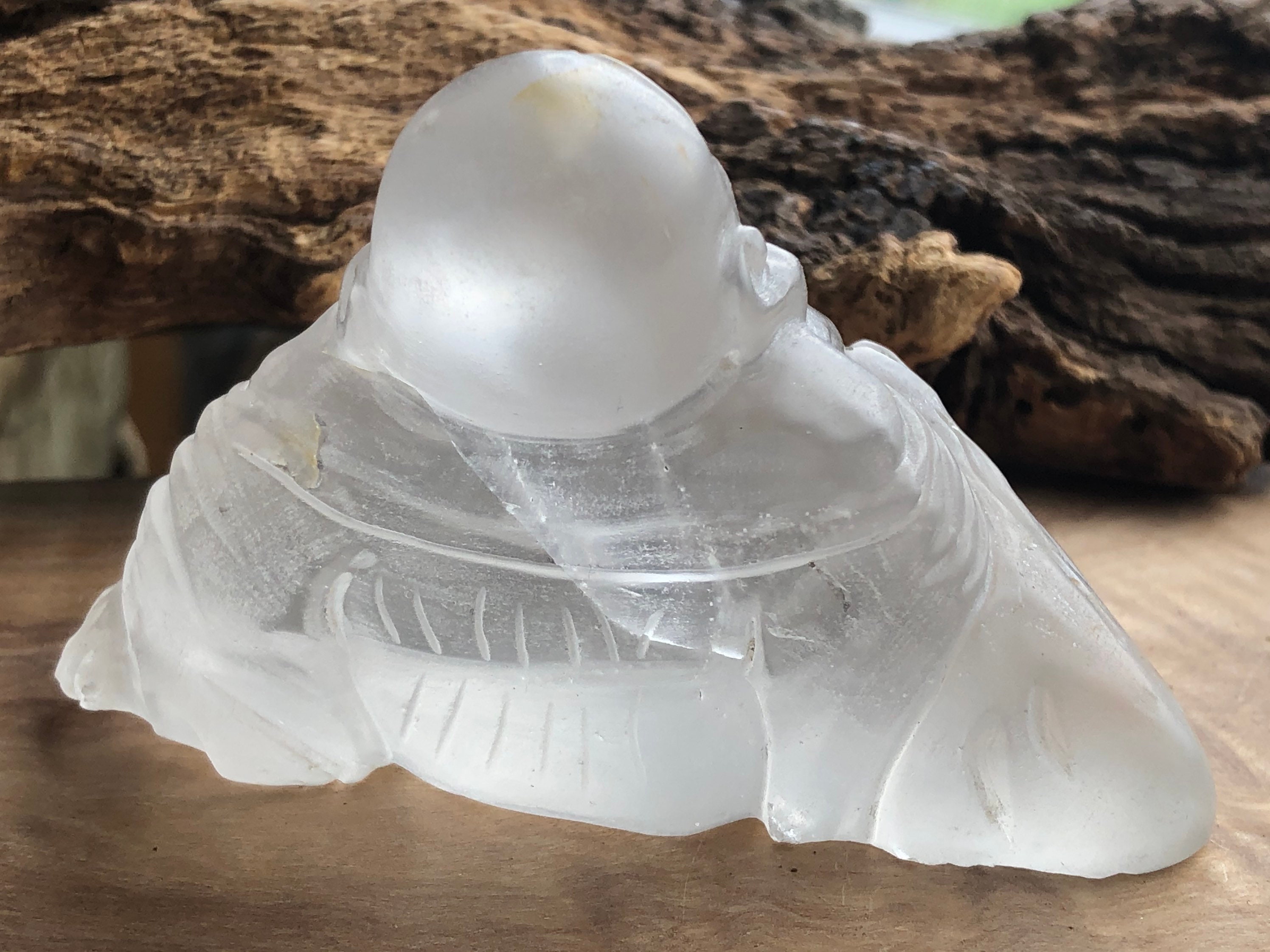 Clear Quartz Crystal Buddha Figurine for Peace and Meditation. Etsy