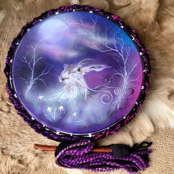 20 inch Shamanic Hare Spirit Guide Drum Imbolc "The Awakening"
