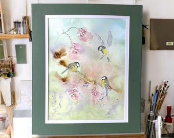 Original Watercolour Painting: "Ostara's First Blush" by UK professional Artist Mark Hands.