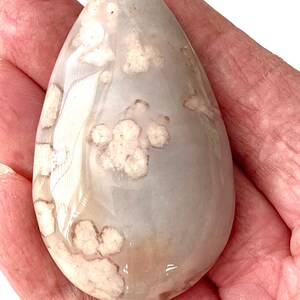 Crystal Flower Agate Large Tear Drop Jewellery making Cabochon image 3