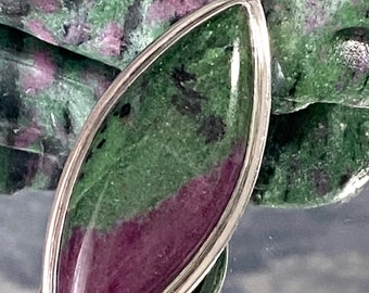 Ruby in Zoisite 925 Sterling Silver Pendant