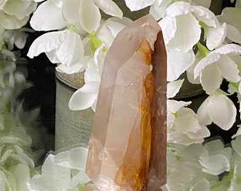 Golden Healer Quartz Crystal Healing Point Obelisk - "Universal Life Force"