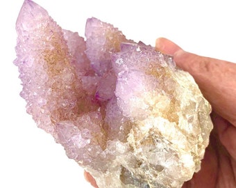 Ametrine Spirit Quartz Cluster South Africa)-Connects to otherworldly aspects which contains the past, present, and future".