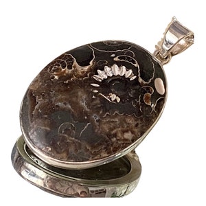 British Fossil Ammonite 925 Sterling Silver Hand Crafted Pendant From Marston Magna Dorset England.