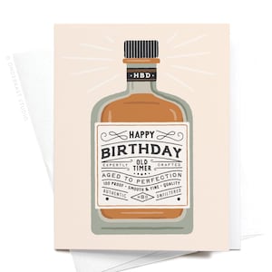 Carte de voeux joyeux anniversaire avec bouteille de whisky – GRT0568