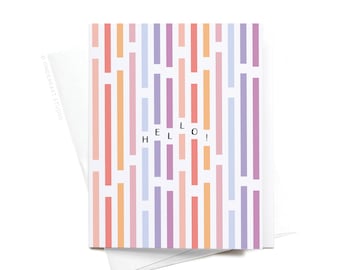 Hello! Wonky Stripes Greeting Card – GRT0321