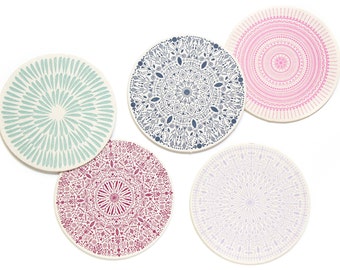 Letterpress Coaster Set | Ornate Pattern | Set of 10