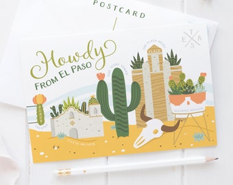 El Paso Succulent Skyline Postcard – PST0001-B