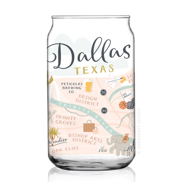 Dallas Map Can Glass – CNG0002