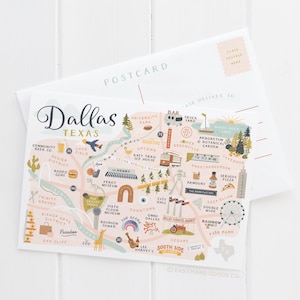 Dallas Map Postcard – PST0002-Dallas