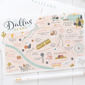 Dallas Map Postcard – PST0002