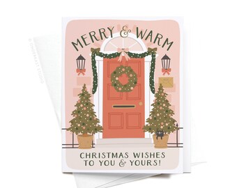 Merry & Warm Christmas Wishes Door Greeting Card – GRT0340