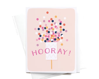 Hooray! Confetti Popper Greeting Card – GRT0170