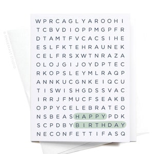 Carte de voeux joyeux anniversaire avec recherche de mots – GRT0455