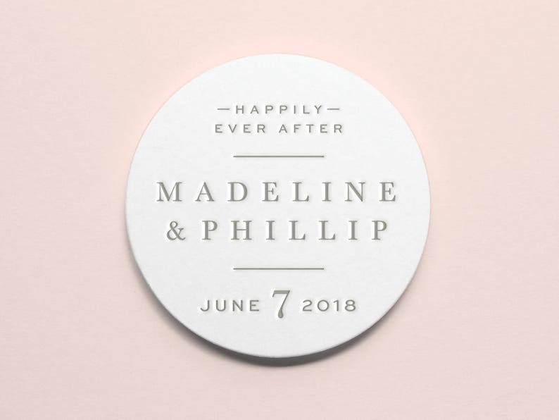 Save the Date Refined Wedding Favors Wedding Decor Classic Custom Letterpress Coasters 4\u201d Round
