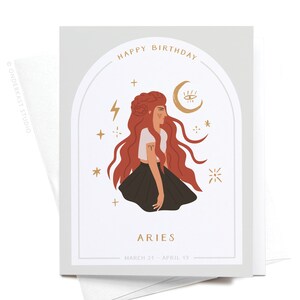 Happy Birthday Aries Zodiac Greeting Card – GRT0379