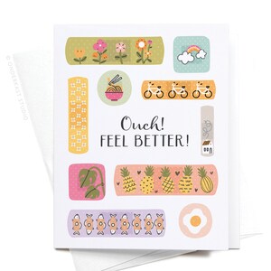 Aïe ! Carte de voeux Feel Better Bandages – GRT0339