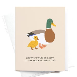 Carte de voeux Happy Fowlther's Day en forme de canard colvert - GRT0439