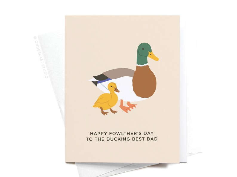 Happy Fowlthers Day Mallard Duck Greeting Card GRT0439 image 1