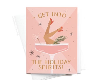 Get Into the Holiday Spirits! Cocktail Greeting Card – GRT0393