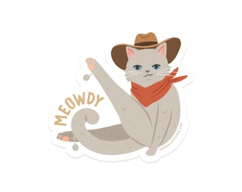 Meowdy Cowboy Cat Sticker – STK0013